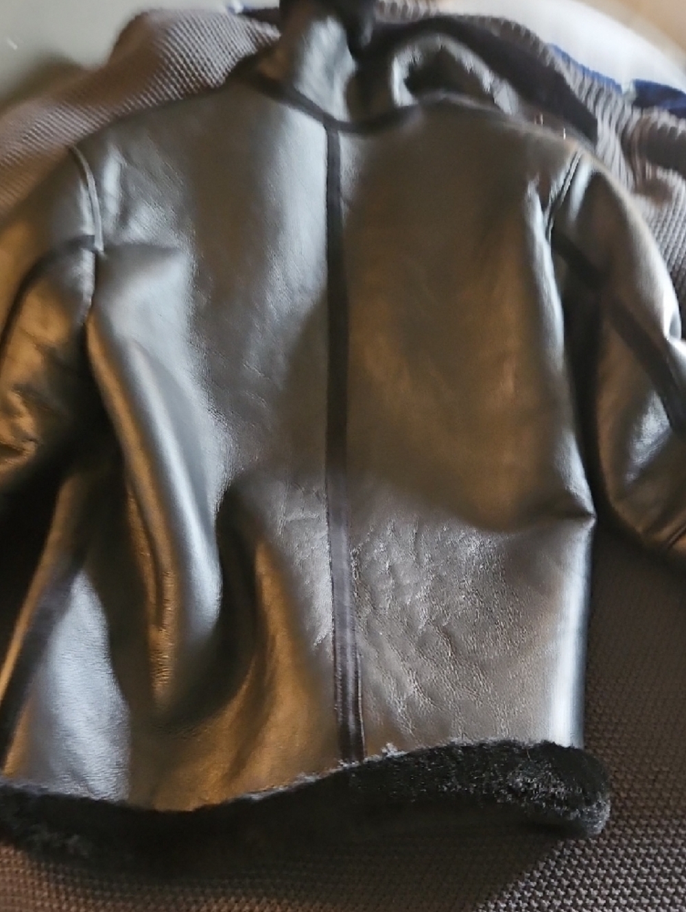 The Kooples Black Suede Shearling Jacket - Picture 4 of 4